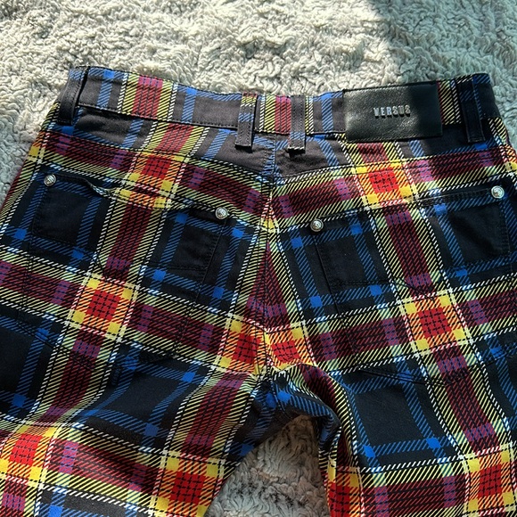 Versus Versace Color Block Plaid Pants 29 - Picture 2 of 4